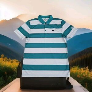 Nike Golf Victory Bold Stripe Dri-Fit Polo Men's Large Green725516 Small